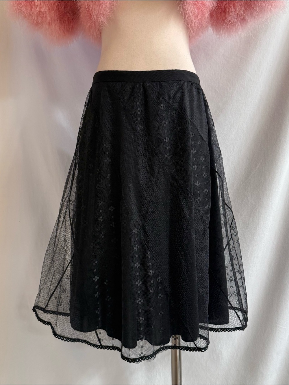 Y2K Express Black Lace Skirt